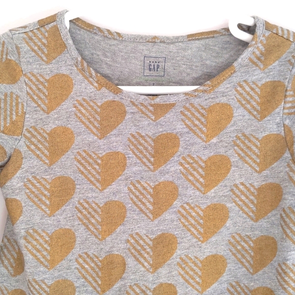 BabyGap Grey with gold Hearts Top - Picture 4 of 9